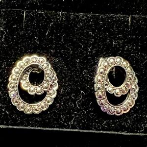 Vintage AVON 1992 Heirloom Accent Pierced Earrings surgical steel posts swirl